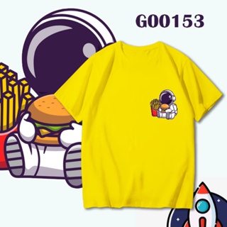 เสื้อยืด G00153 FAST FOOD ANGKASAWAN NASA SPACEMAN ASTRONAUT BAJU COMEL BESAR MERAH JAMBU KUNING BORONG T 2xs-2XL_45