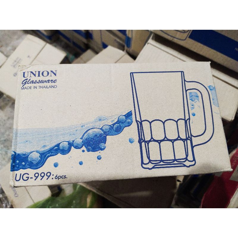 Combo of 6 Union Glass UG-999 Round Slotted Glass Beer Glasses