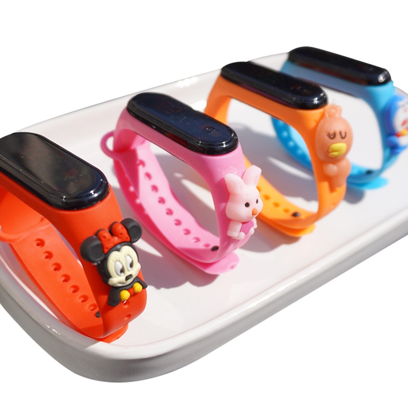 นาฬิกาข้อมือดิจิทัล LED กันน้ํา ลายการ์ตูนปิกาจู มิกกี้ โดราเอมอน ขนาด 50 เมตร สําหรับเด็กผู้ชาย และเด็กผู้หญิง