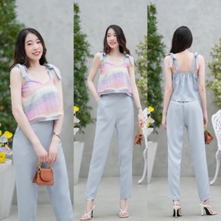 hbstation.shop เสื้อผ้าผู้หญิง ชุด Set 2 ชิ้น  สีเทา พร้อมส่ง