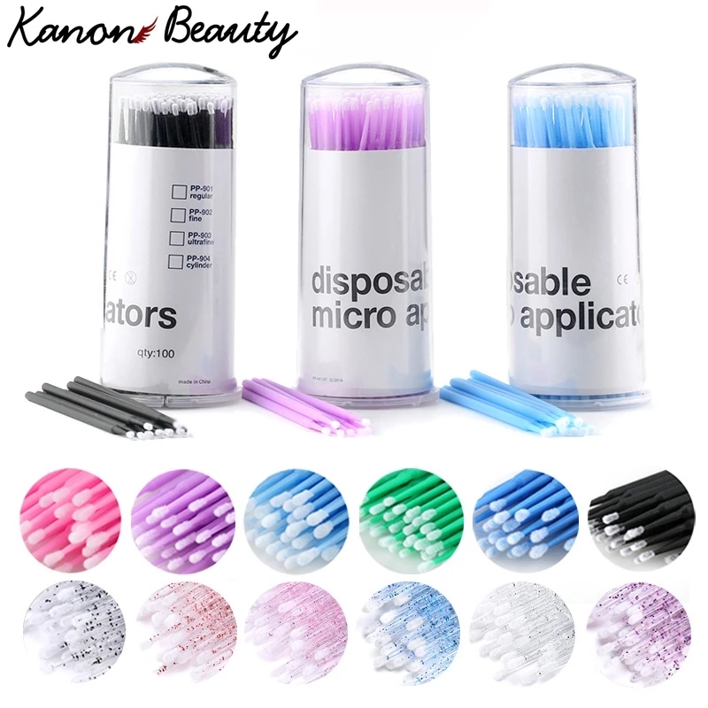 Microbrush แบบใช้แล้วทิ้งสําหรับ Eyelash Extension Lashes Removing Swab Applicators แปรงขนตาเครื่องมือแต่งหน้า