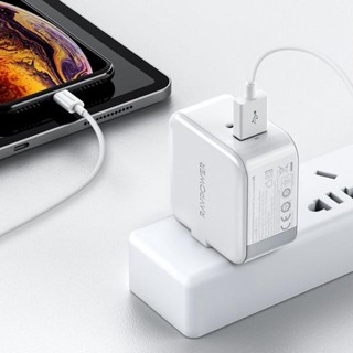 หัวชาร์จ RAVPower Wall Charger 18W Dual Port AC Plug PD QC3.0 UK (White)