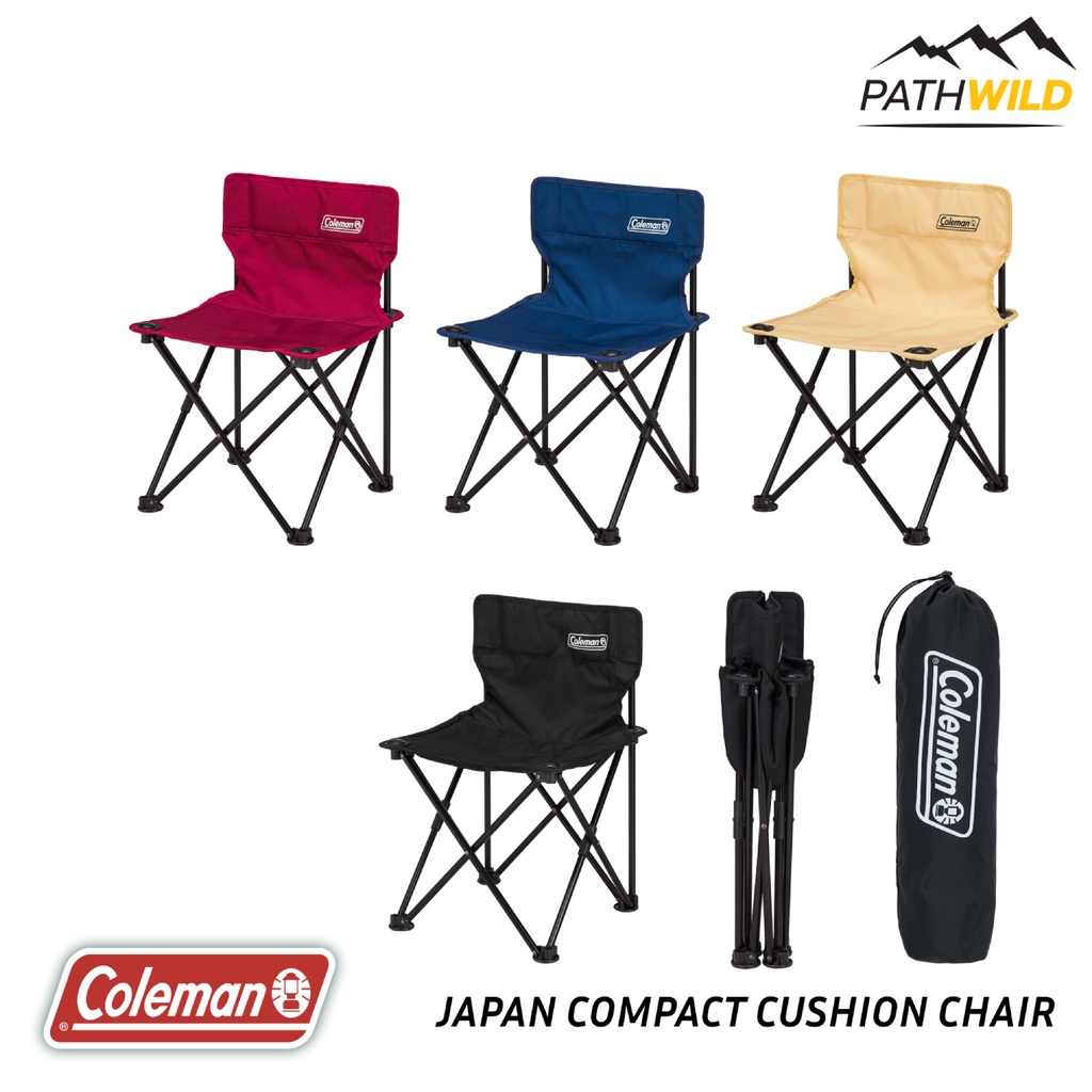 เก้าอี้แคมปิ้งขนาดเล็ก COLEMAN JAPAN COMPACT CUSHION CHAIR เบา ใช้งานง่าย มีพนักพิงหลัง นั่งสบาย