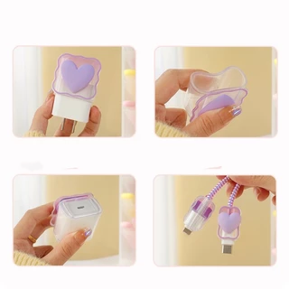 🔥ราคาถูกที่สุด ชุดพันสาย สำหรับ iPhone เคสหัวชาร์จ ลายการ์ตูน ตัวถนอมสาย USB C 20W 18W 35W