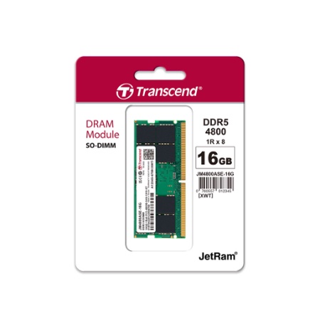 Transcend RAM-Memory DDR5-4800 SO-DIMM 16GB รับประกันตลอดอายุการใช้งาน-มีใบกำกับภาษี- JM4800ASE-16G
