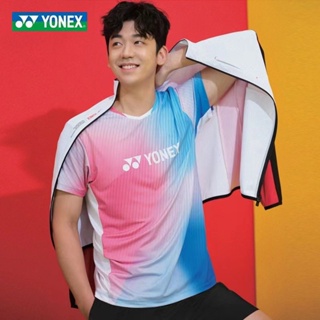 Yonex ใหม่ เสื้อยืดลําลอง แขนสั้น ระบายอากาศ แห้งเร็ว สําหรับผู้ชาย ผู้หญิง เหมาะกับการเล่นกีฬาแบดมินตัน 22017