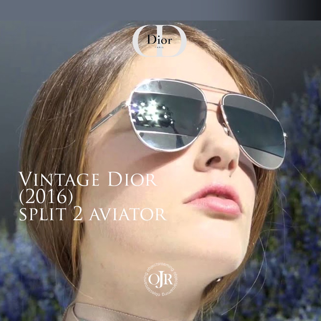 Vintage Dior SS2016 Split2 mirrored aviator Unisex แว่นตากันแดดแบรนด์เนม ส่งต่อแว่นดิออร์ทรงนักบินขอ