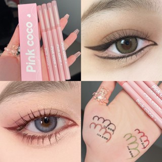 Pink COCO เจลอายไลเนอร์ กันน้ํา บางพิเศษ 1.0 มม. นุ่ม อายไลน์เนอร์ ดินสอ แห้งเร็ว สีดํา สีน้ําตาล