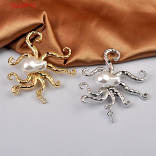 [LLDPT] Big Baroque Imitation Pearl Octopus Brooch Exaggerated Animal Brooch Jewelry Gothic Punk Fashion Jewelry Accessories NEW