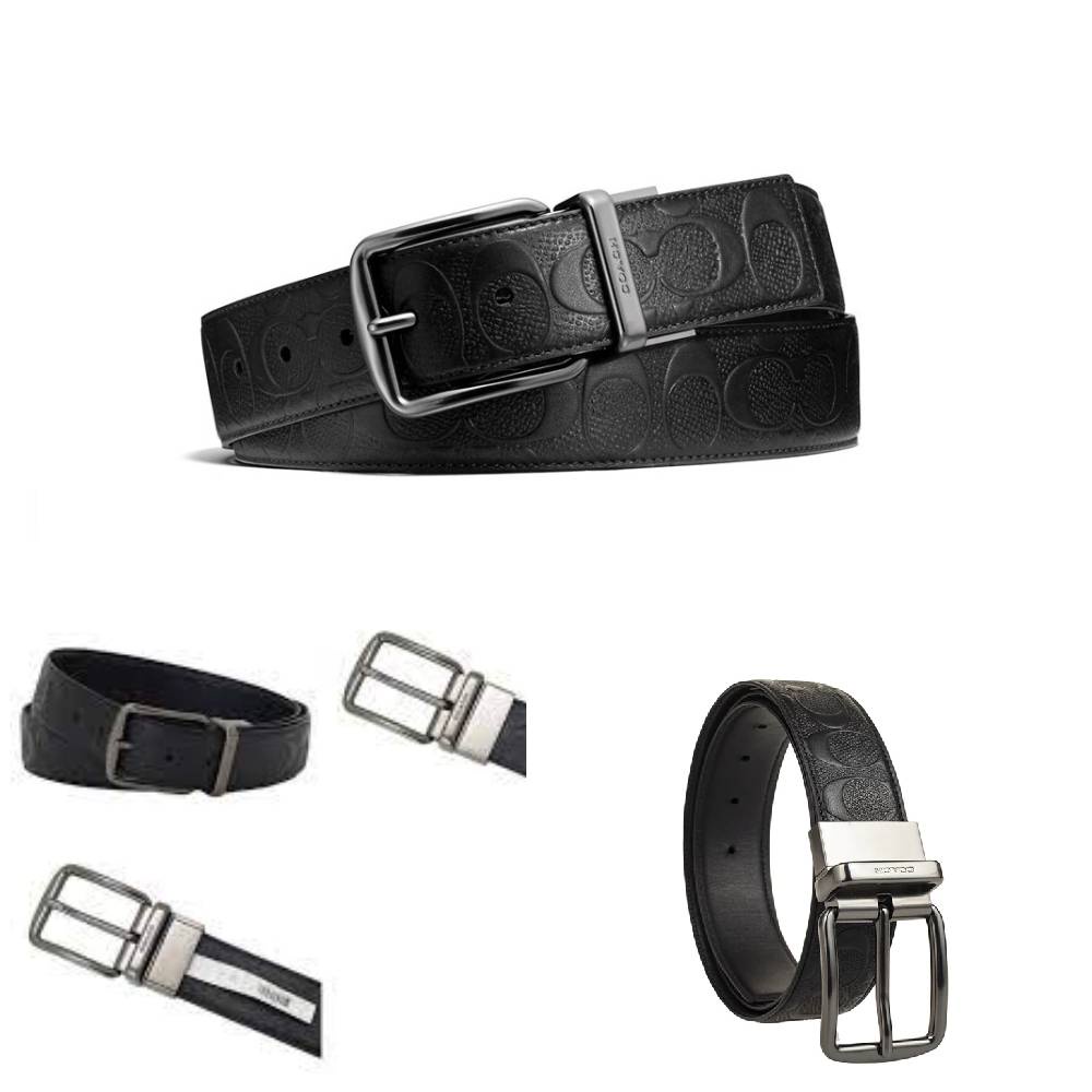 COACH F55157 WIDE HARNESS CUT-TO-SIZE REVERSIBLE SIGNATURE LEATHER BELT ...