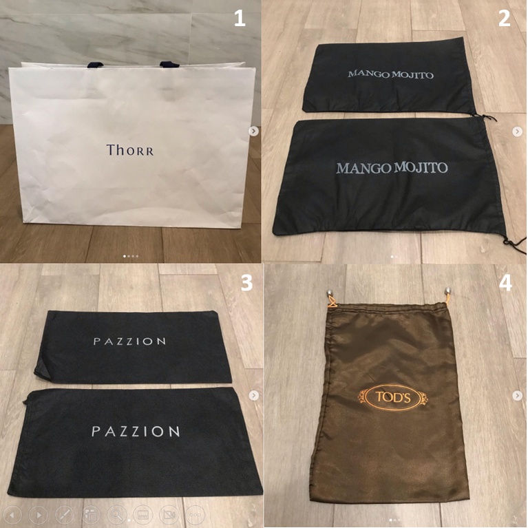 ถุง ถุงกระดาษ กระเป๋าผ้า แบรนด์ THORR , MANGO MOJITOและ, PAZZION ของแท้ สภาพสวย ช่วยกันฝุ่น
