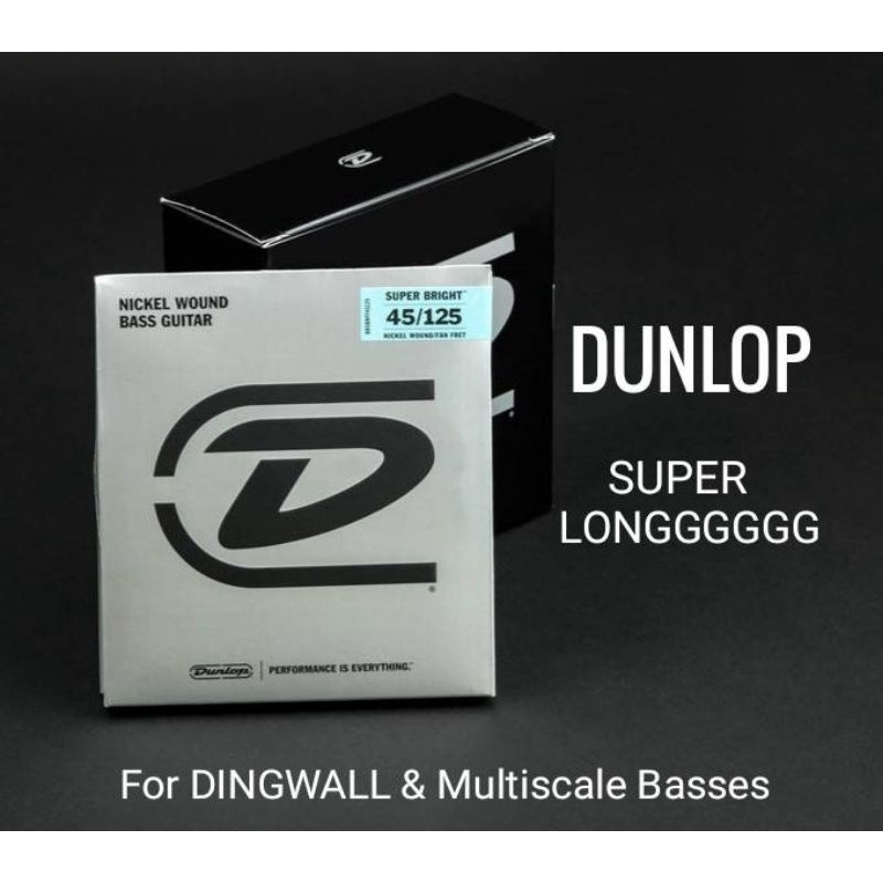 สายเบส 5 สาย DUNLOP SUPER LONG  45-125 Nickel ยาวพิเศษใส่ เบส Dingwall และ เบส Multi Scale
