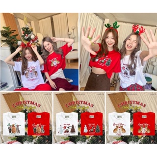 ❤️🎄🧸พร้อมส่ง เสื้อยืดลายวันคริสต์มาส Christmas ผ้าCottonแท้ 100%🧸🎄❤️