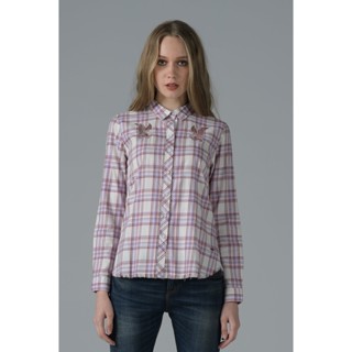 Mc Jeans แท้ 100 % (MC LADY )ถ่ายจากสินค้าจริง เสื้อเชิ๊ตผ้าลายสก็อต ทรงพอดีตัว CLASS FIT เนื้อผ้า COTTON ราคาเต็ม ฿1795