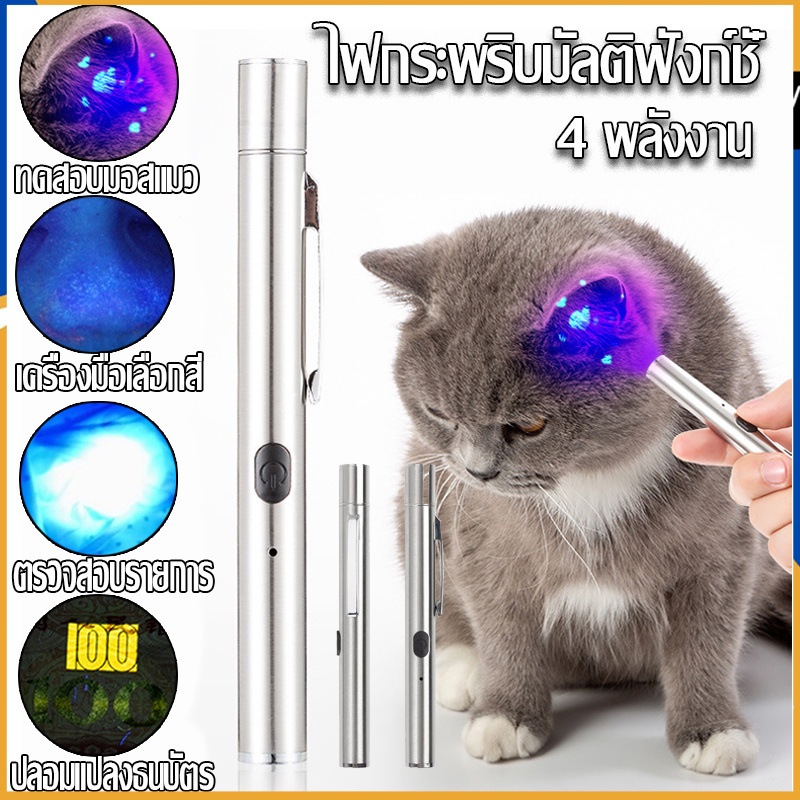 COD ไฟฉายแสง สินค้าสัตว์เลี้ยง สำหรับตรวจเชื้อราในสัตว์เลี้ยง ยืนยันจุดที่เกิดเชื้อรา ไฟฉายเชื้อราแมว สิวเสี้ยน