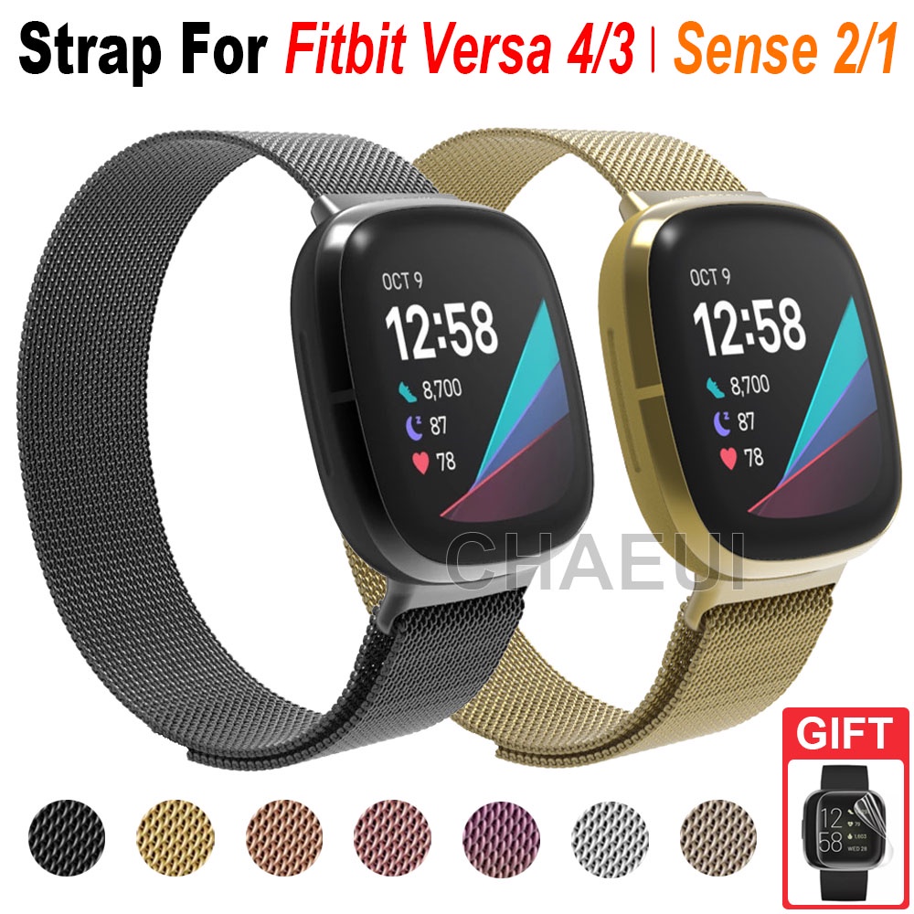 สายนาฬิกาข้อมือ สเตนเลส โลหะ แบบเปลี่ยน สําหรับ Fitbit Versa 4 3 Sense 2