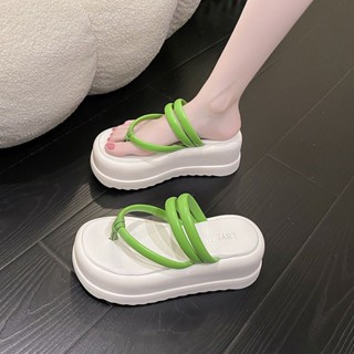 🍈Platform**รองเท้าส้นเตารีด สูง7cm 4สี size 34-39💕 รองเท้าแตะรองเท้าแพลตฟอร์มแฟชั่นสตรี