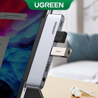 UGREEN 4K@60Hz ฮับ Usb C Type C 3.1 เป็น Hdmi 2.0 Usb 3.0 Pd 100W 3.5 มม. สําหรับ compatible compatible for IPad Pro 2021 2020 2018 compatible compatible for IPad Air