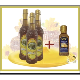 น้ำผึ้งป่าเดือนห้าขวดพลาสติกน้อยหน่า 3 ขวด 1000g แถม 1 ขวด 235g