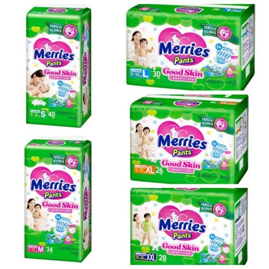 Merries Pants Good Skin Pampers Baby S40 M34 L30 XL26 XXL28