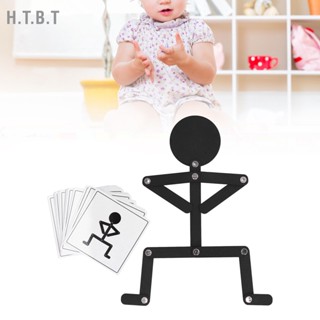 BH.T.B.T Stickman ของเล่นไม้เบสวูดปริศนา ฝึกการประสานงาน ไร้เสี้ยน สีดํา ของเล่นเสริมการศึกษา สําหรับเด็กอายุ 3 ปีขึ้นไป