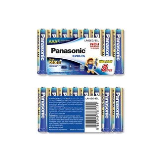 Panasonic ถ่านพานาโซนิค อีโวลต้า ขนาด AAA / แพ็ค 8 ก้อน / ชริ้งแพ็ค รุ่น LR03EG/8SL