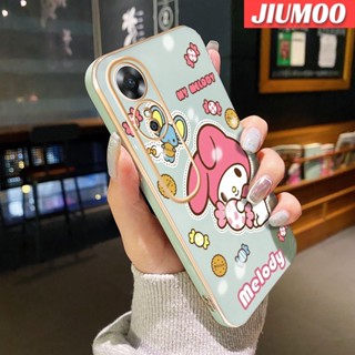 สําหรับ OPPO A17 เคส การ์ตูน ลูกอม กระต่าย ดีไซน์ใหม่ ชุบ ซิลิโคน เคส ฝาหลังแบบเต็ม กล้อง เคสกันกระแทก