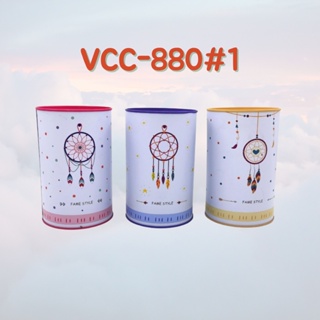 ราคากระปุกออมสิน สังกะสีเคลือบ คละลาย ทรงกระบอก (เรียว) vcc-880