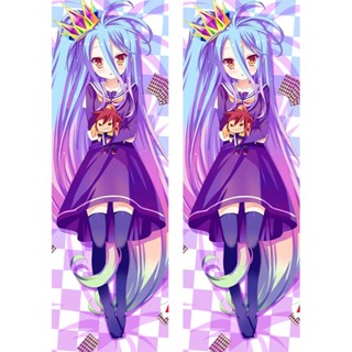 ปลอกหมอนอิง พิมพ์ลายอนิเมะ No Game No Life Shiro Dakimakura 2 ด้าน สําหรับตกแต่ง