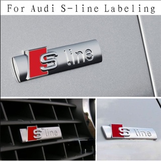 สติกเกอร์โลโก้ S Line โลหะ สําหรับติดกระจังหน้ารถยนต์ Audi S A3 A4 B8 8P 8V B6 A5 A6 C7 Q5 B9 B7 C6 A1 Q7 Q3 Tt A7