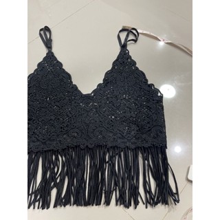 เสื้อลูกไม้สีดำ ผ้าดี ทรงสวย  (เหมาะกับสาวไซS-M