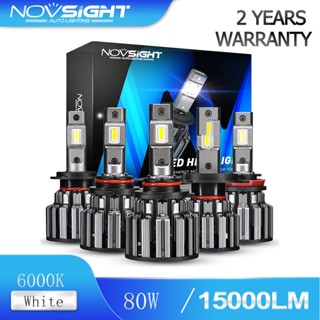 NovSight F03 ไฟหน้ารถ ไฟตัดหมอก รับประกัน 2 ปี H11 H7 H4 9005 9006 ไฟ Led 15000Lm 80W 6000K สําหรับติดรถยนต์ Car Led Headlight Bulb Super Bright