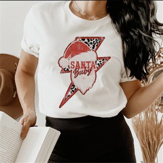 #ถูกสุด ง่ายและผู้หญิงน่ารักการ์ตูนคริสต์มาส Comer Punk เสื้อยืดแฟชั่นพิมพ์รูปแบบฤดูหนาวแขนสั้นเสื้อผู้หญิง Casual T-shเ