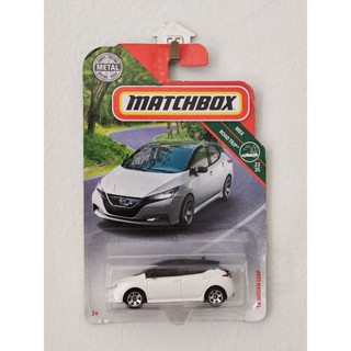 โมเดลรถ matchbox รุ่น Nissan Leaf รถไฟฟ้า สีขาว