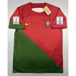 เสื้อบอล แฟนบอล ทีมชาติ โปรตุเกส เหย้า 2022-23 Portugal Home พร้อม อาร์มฟุตบอลโลก World Cup 2022