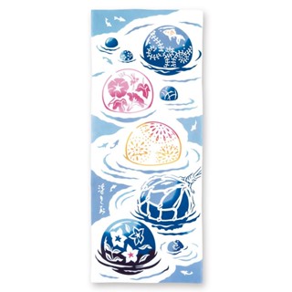 [50114] Tenugui - ผ้าเทนูกุย ผ้าญี่ปุ่น ผ้าอเนกประสงค์ : ลายบอลลอย (浮く, Floating ball)