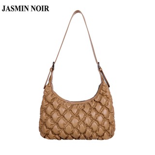 Jasmin NOIR Quilted Padding กระเป๋าสะพายไหล่ กระเป๋าถือ แบบเรียบง่าย สําหรับผู้หญิง