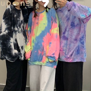 เสื้อแขนยาวลายมัดย้อมน่ารัก เสื้อสเวตเตอร์แขนยาว ผ้านุ่มใส่สบาย