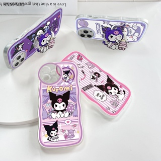 Samsung Galaxy M11 M12 M02 M22 M23 M32 5G เคสซัมซุง สำหรับ Case Cartoon Cute Kuromi With Free Holder เคส เคสโทรศัพท์ เคสมือถือ Full Back Cover Soft Cases Protective Shell Shockproof Casing