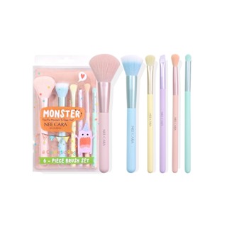 Nee Cara LetS Party Like A Monster 6 Piece Brush Set + Bag #N1967 : neecara นีคาร่า ชุดแปรง แต่งหน้า x 1 ชิ้น alyst