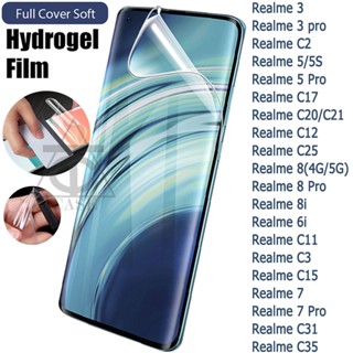 ฟิล์มไฮโดรเจลแบบเต็มหน้าจอ Realme C11 C12 C20 C21C3 C2 C15 5S 8i 6i C17 C25 C31 C35 Realme 3 5 7 8 Pro ป้องกันหน้าจอ