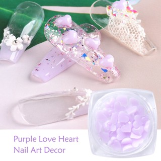 【AG】40Pcs/Box Nail Heart Ornament Flat 3D Effect Mini Pink Heart Nail Art