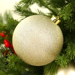 ลูกบอลตกแต่ง สีทอง กลิตเตอร์ 4/6/8cm 6Pcs ลูกบอลประดับ ต้นคริสมาส คริสมาส Christmas Tree Decoration Balls Gold Glitter