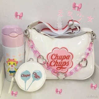 🍷จัดส่งไว# 🍠🍯กระเป๋าผู้หญิง Chupa Pearl lollipop bag กระเป๋าแม่ยายลูกกวาดแนวทแยงน่ารักและน่ารัก