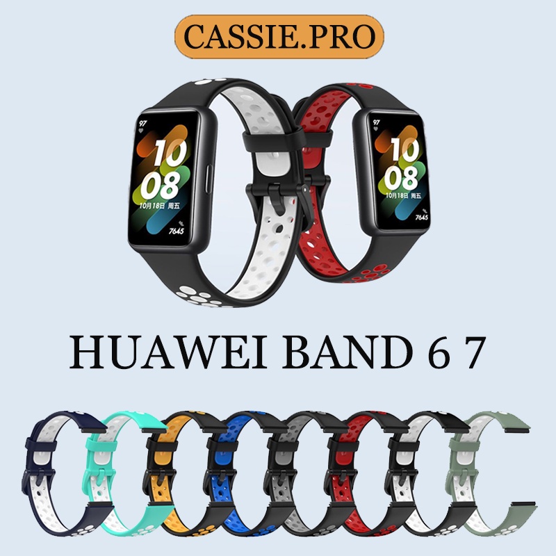 Huawei Band 6/Honor Band 6/Huawei Band 8/9 สายซิลิโคนอ่อนนุ่มกันน้ำแบบสปอร์ตสำหรับ Huawei Band 7