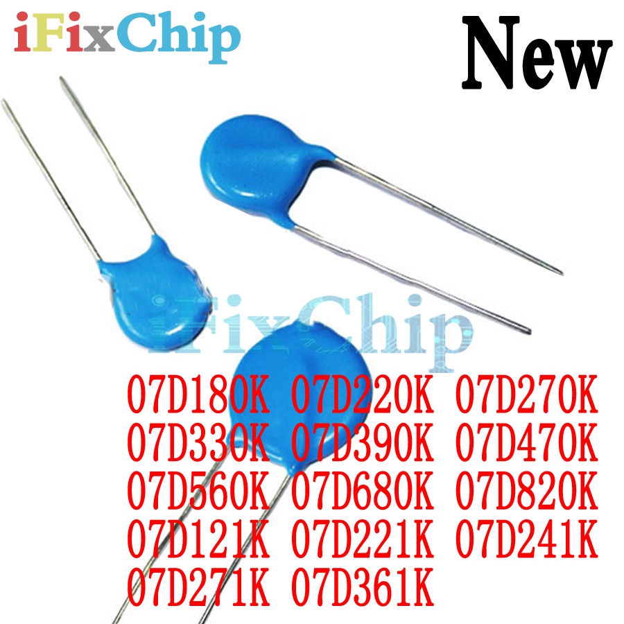 50pcs ยี่ห้อใหม่ 07D180K 07D220K 07D270K 07D330K 07D390K 07D470K 07D560K 07D680K 07D820K121K 07D221K