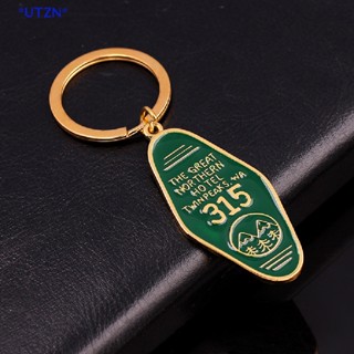 UTZN&gt; Tv Show Twin Peaks Key Chain Green The Great Northern Hotel Room Keychains new