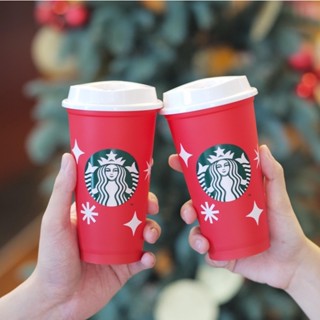 แก้วรียูสร้อนสตาร์บัคส์ คริสมาสต์ Starbucks  Christmas Reusable Hot Cup 2022 ขนาด 16oz.