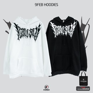 9FEB Hoodies Oversized 9hd003-9hd004 ลายไฟNewlogo