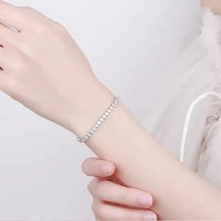 Petchara Jewelry สร้อยข้อมือเพชรโมอีสผู้หญิง เงินแท้ 92.5% D-VS1 : D4002
